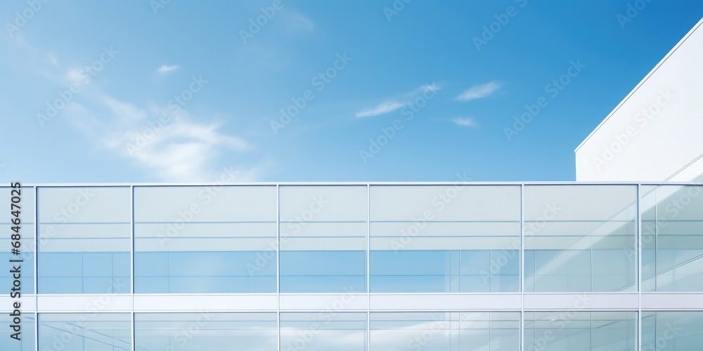architectural detail of modern glass building. 