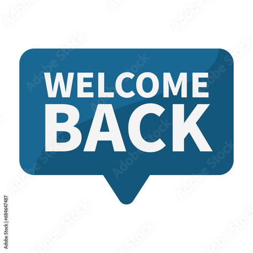 Welcome Back In Blue Rectangle Shape For Advertisement Business Marketing Social Media Information
