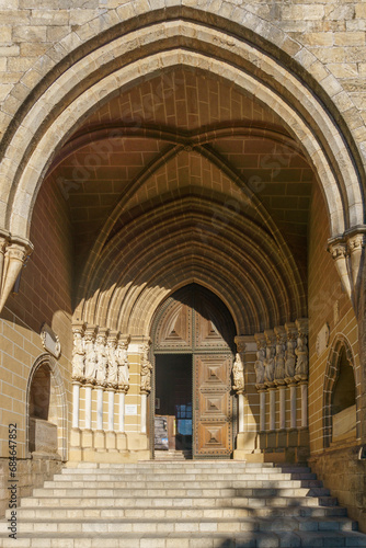 Entrance of the Cathedral of Nossa Senhora da Assuncao in Evora  Alentejo  Portugal