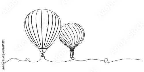 hot air balloon line art photo