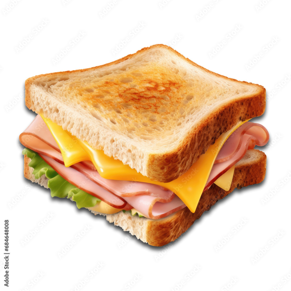 Toasted Ham And Cheese Sandwich On Transparent Background Stock Toasted Ham And Cheese Sandwich On Transparent Background Stock