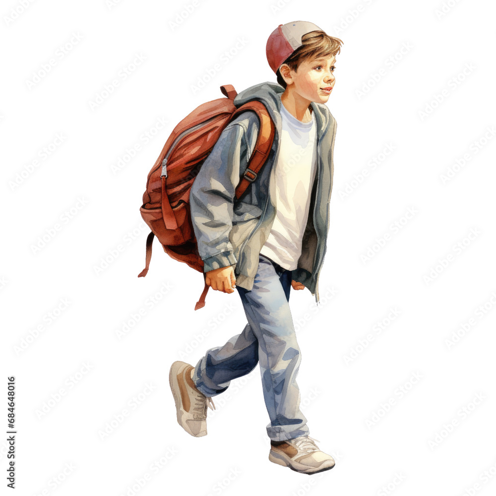 Watercolor Cute Schoolboy. Happy Schoolboy Character Clipart. Back-To-School Concept. Hand Drawn Schoolboy Illustration. Watercolor Cute Schoolboy. Happy Schoolboy Character Clipart. Back-To-School Concept. Hand Drawn Schoolboy Illustration.