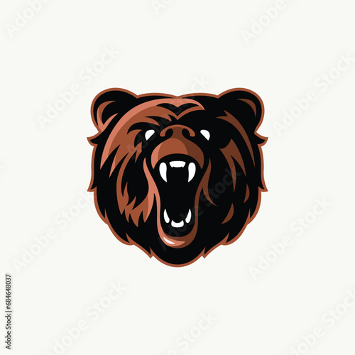 Bear head retro illustration mascot (ID: 684648037)