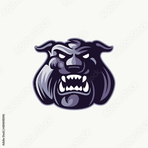 Bulldog head retro illustration mascot (ID: 684648046)
