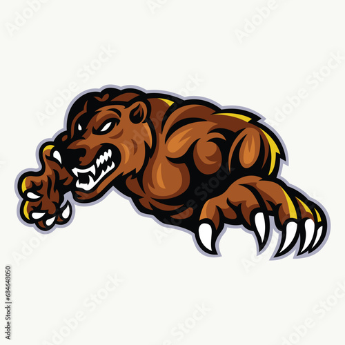 Angry bear retro illustration mascot (ID: 684648050)