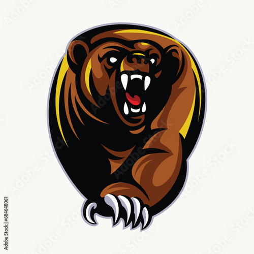 Angry bear retro illustration mascot (ID: 684648061)