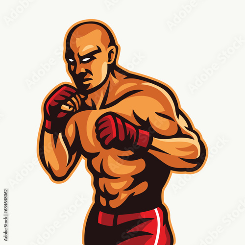 Martial art fighter mascot illustration (ID: 684648062)