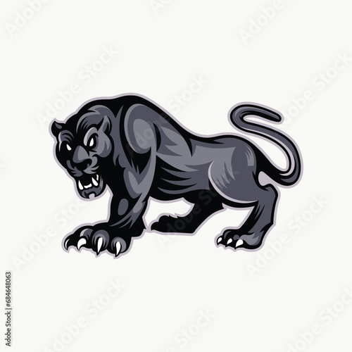 Angry panther retro illustration mascot (ID: 684648063)