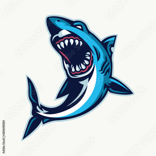 Angry shark retro illustration mascot (ID: 684648084)