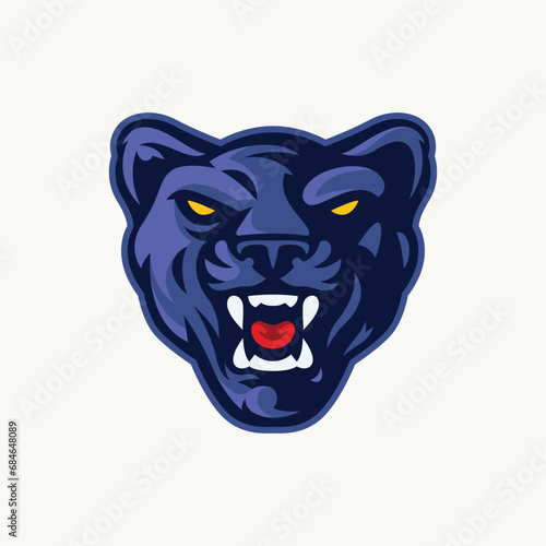Panther head retro illustration mascot (ID: 684648089)