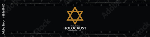 International Holocaust Remembrance Day vector. Star of David . January 27. Important day