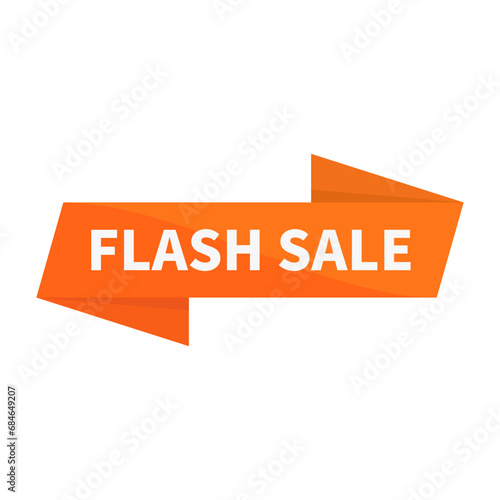 Flash Sale In Orange Rectangle Ribbon Shape For Promotion Business Marketing Social Media Information
