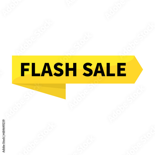 Flash Sale In Yellow Rectangle Ribbon Shape For Promotion Business Marketing Social Media Information
