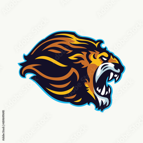 Lion head retro illustration mascot (ID: 684649648)