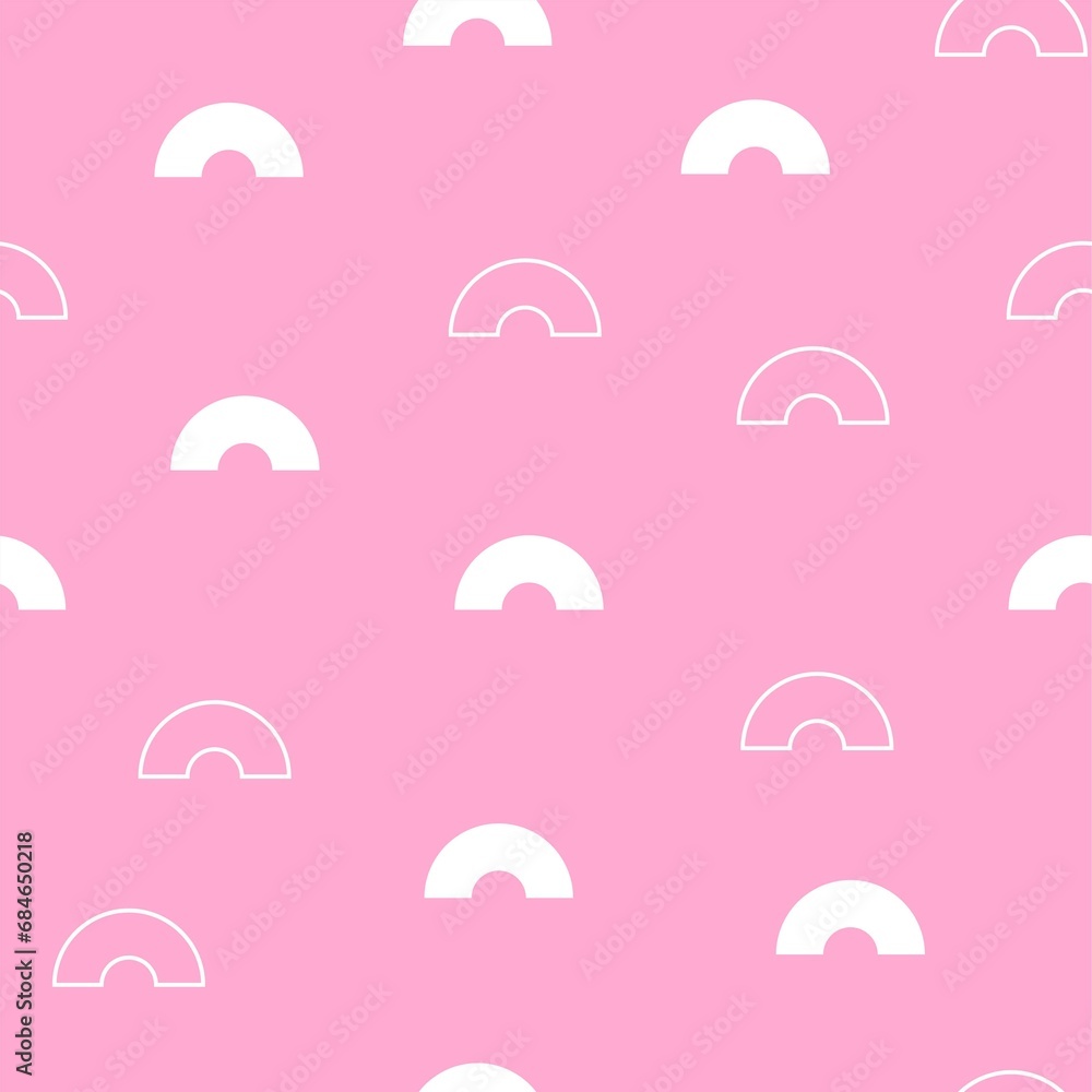 Rainbow shape, crooked arc. seamless, pink pattern of abstract lines. simple background in a minimalist style. for print, social media, banner, paper. hand drawn art illustration. Rainbow shape, crooked arc. seamless, pink pattern of abstract lines. simple background in a minimalist style. for print, social media, banner, paper. hand drawn art illustration.