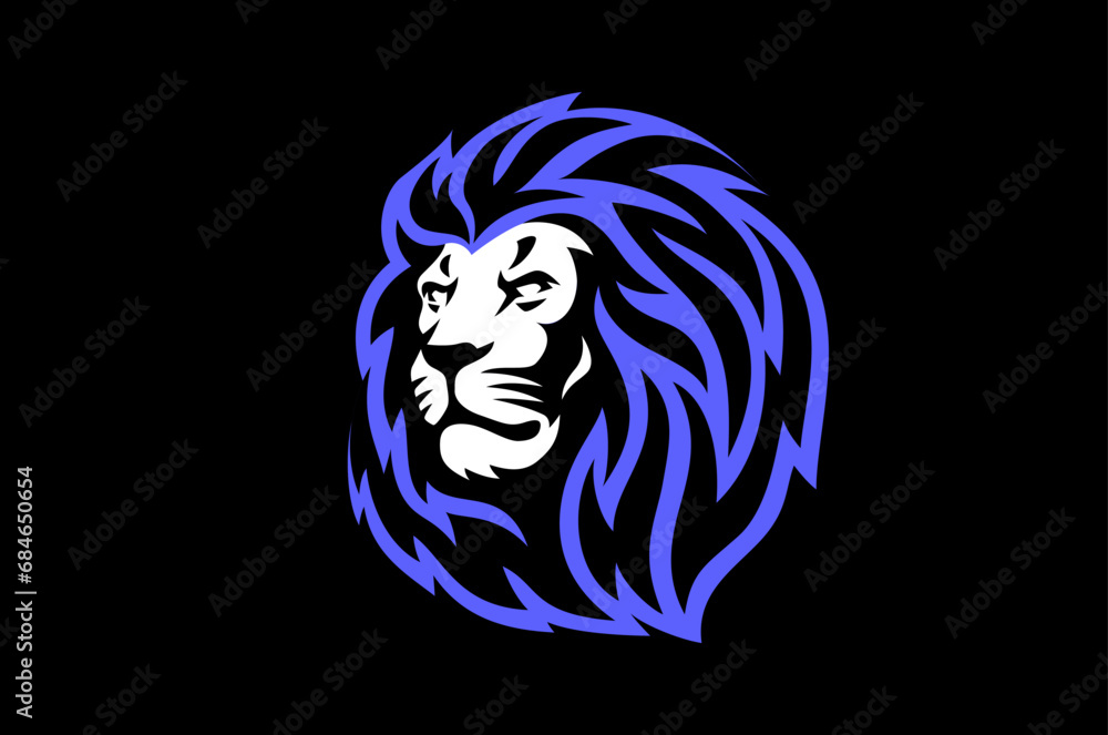 Head of Pride, Strong Lion Illustration