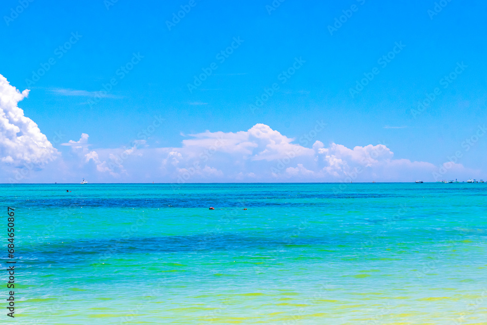 Tropical Caribbean beach clear turquoise water Playa del Carmen Mexico. Tropical Caribbean beach clear turquoise water Playa del Carmen Mexico.