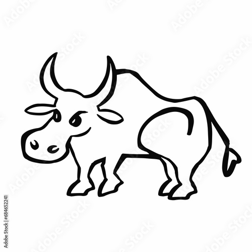 bull outline  canine line  vector illustration eps 10