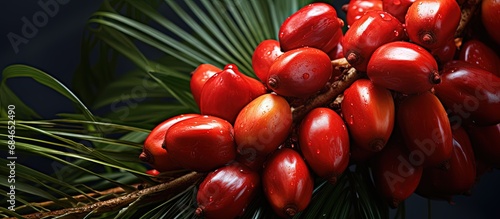 Close up photo of ripe palm...