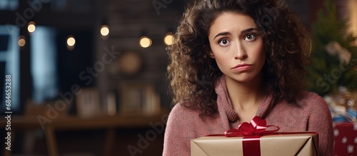 An anxious young woman with...