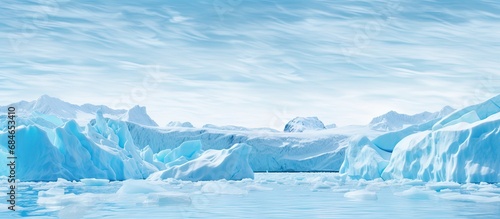A glimpse of Alaska s Hubbard Glacier ice wall in summer copy space image