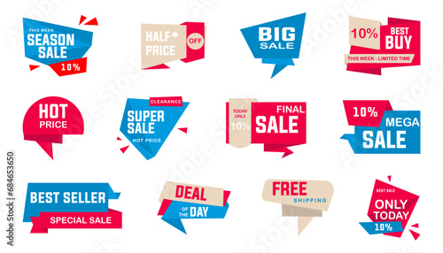 Promotion and marketing sale banners collection. Sale sticker badges template