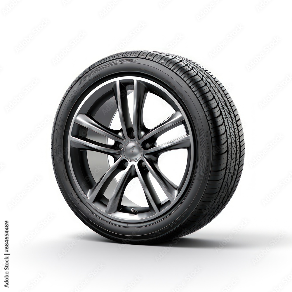 3d Car tire isolated in white background