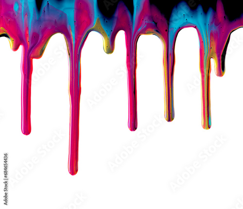 grunge graffiti paint drips isolated on white background