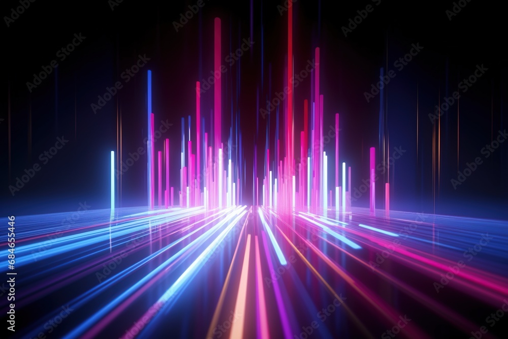 abstract futuristic background with pink blue glowing neon moving high speed wave lines and bokeh lights. Data transfer concept Fantastic wallpaper