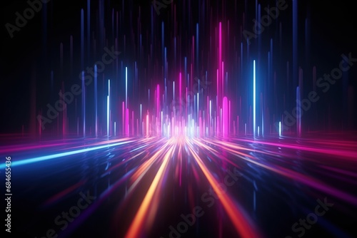 abstract futuristic background with pink blue glowing neon moving high speed wave lines and bokeh lights. Data transfer concept Fantastic wallpaper