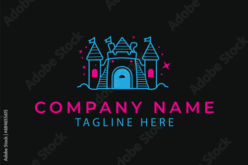 Bouncing house, Jumping house,  house construction logo