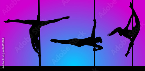 pole dance, ilustración, silueta, vector, mujer, baile