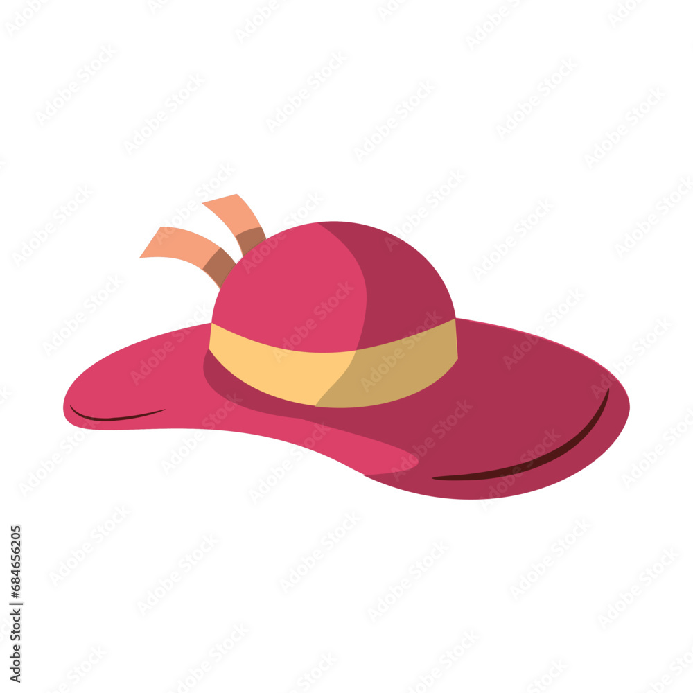 Summer hat in flat style icon vector illustration design element Summer hat in flat style icon vector illustration design element