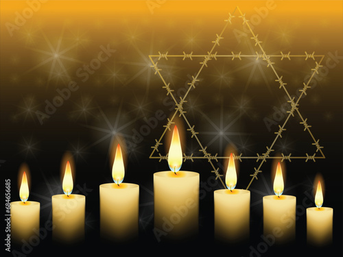 International Holocaust Remembrance Day vector. Star of David . January 27. Important day