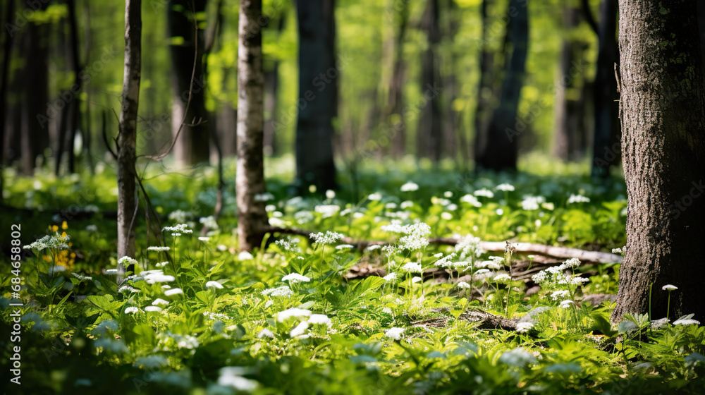 Naklejka premium The Lush Green Forest. Generative Ai