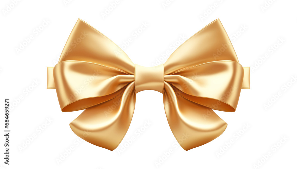Naklejka premium golden bow isolated on transparent background cutout