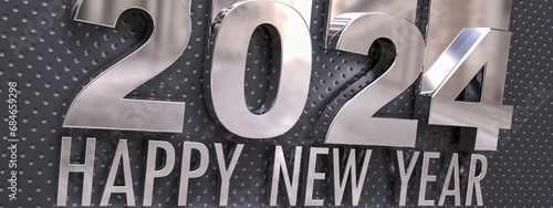 Happy New Year 2024 in silv...