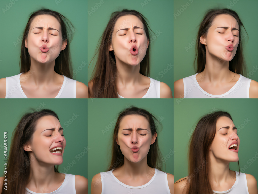 Group of people with different positive and negative emotions. Group of people with different positive and negative emotions.