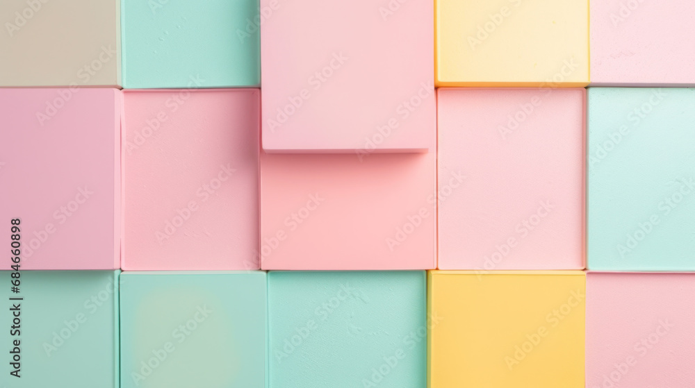 Soft pastel blocks in a pleasing arrangement creating a serene abstract background