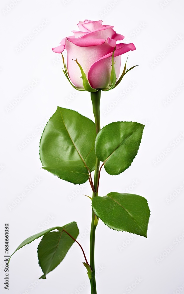 Obraz premium Pink rose isolated on a white background, Beautiful white rose isolated.