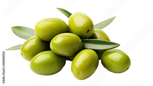 Wallpaper Mural Green olives with leaves isolated on transparent background,PNG image with background removed, created with Generative Ai technology. Torontodigital.ca