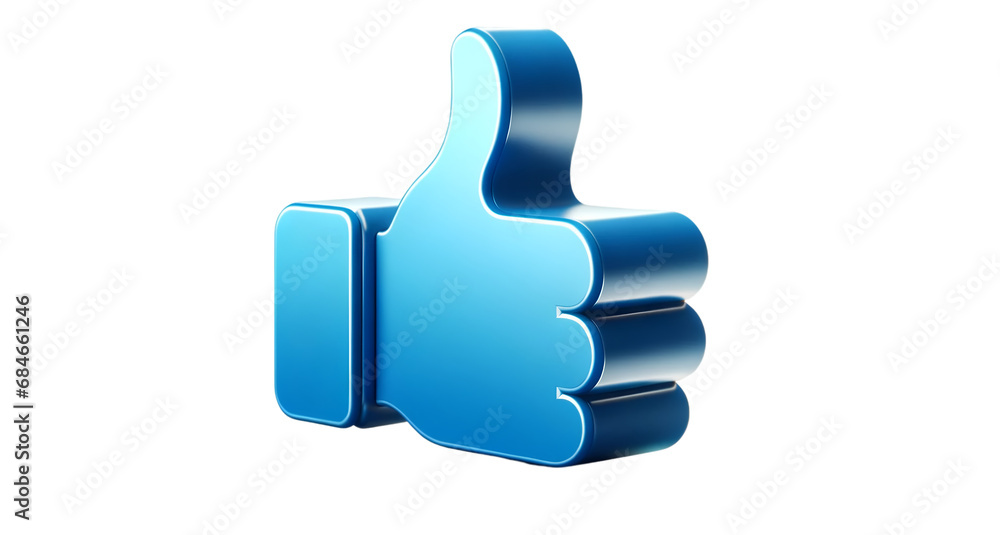 3D Blue Thumbs Up Like Icon on transparent background 3D Blue Thumbs Up Like Icon on transparent background