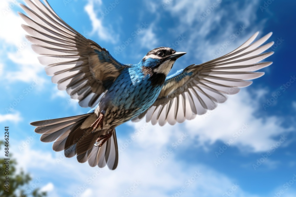 Blue Bird Flying in the Sky Blue Bird Flying in the Sky