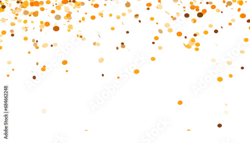 flying gold yellow colorful confetti isolated on transparent background cutout