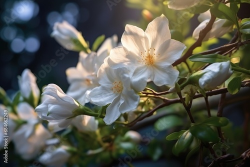 Close Up of White Tree Flowers