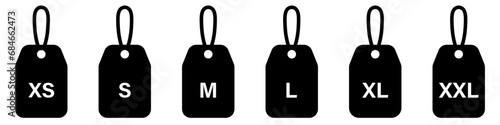 Clothing size vector icons set