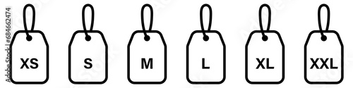 Clothing size vector icons set