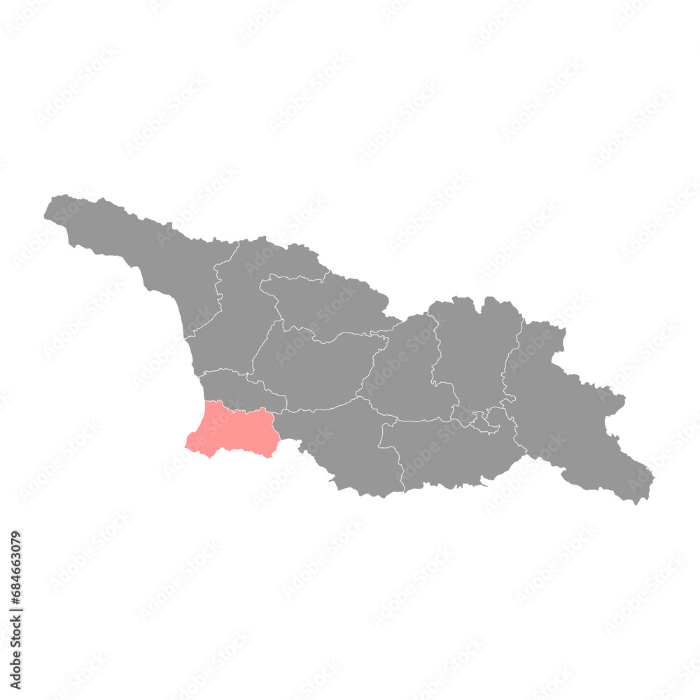 Adjara region map, administrative division of Georgia. Vector illustration.
