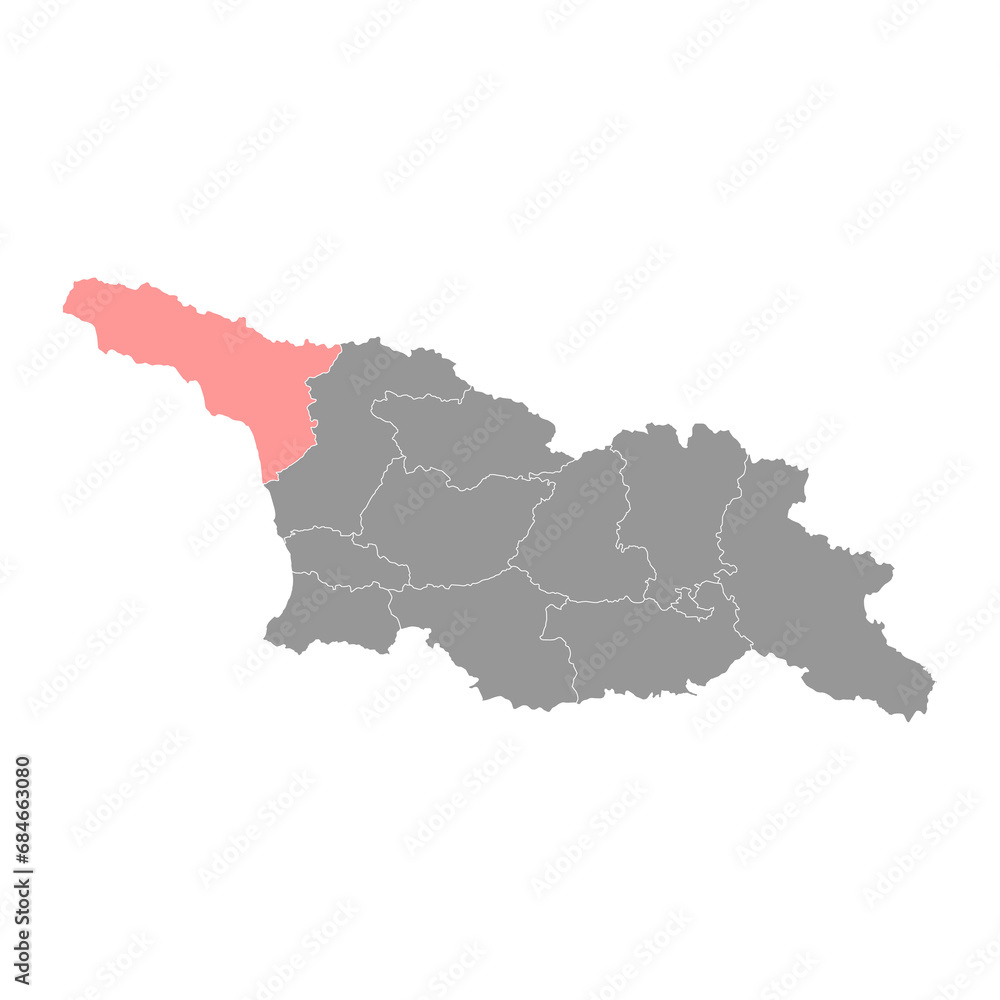 Abkhazia region map, administrative division of Georgia. Vector illustration.