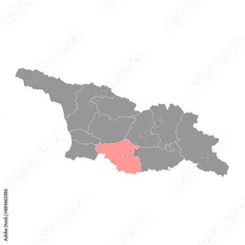 Samtskhe Javakheti region map, administrative division of Georgia. Vector illustration. photo